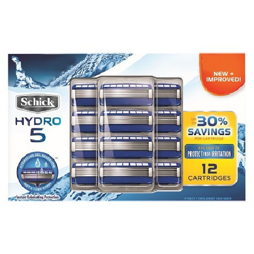 Schick Hydro5 Hydrating Razor Blade Cartridge Refills - 12 Count (Unboxed)