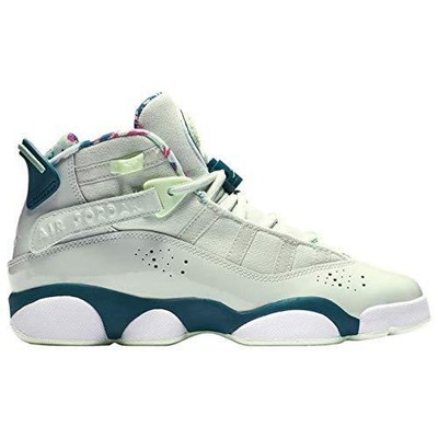 

Little Kids Jordan 6 Rings Barely Grey/White-Green Abyss (323431 003)