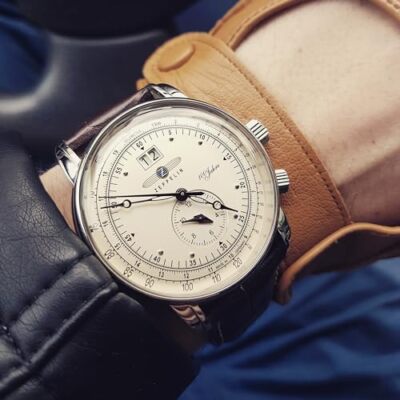 Pre-owned Zeppelin Special Edition 100 Years 100th Anniversary Quartz Dual Time 7640-1n Jp