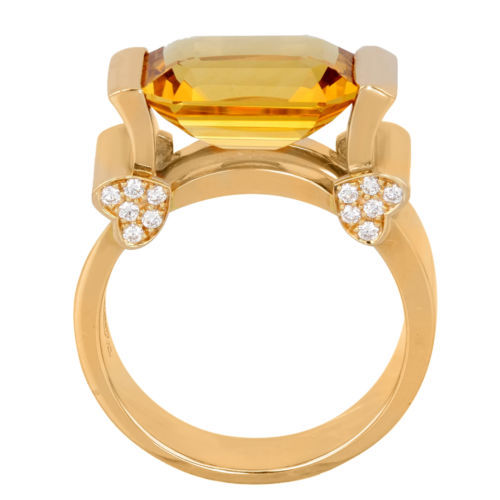 Chopard K18YG Diamond Ring Happy Diamond Heart 0.05ct - Auth free