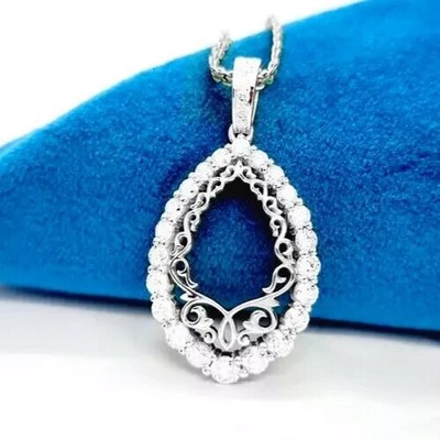 1.50 Ct Round Lab-Created Diamond Women's Charm Pendant Real 925 Sterling Silver