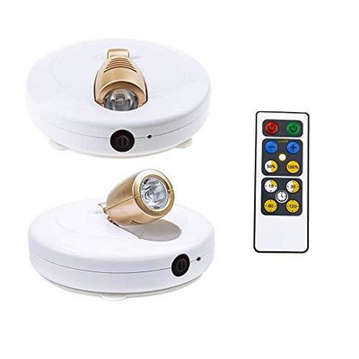 LED Spotlight Wireless Accent Lights 2 Pack Battery Powered Warm White Puck L...