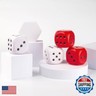 2Pcs Foam Dice Stress Ball,with Dots 6 Sided Dice PU Foam Dices,Blank Slate Board Game to Get Your Lucky Numbers,Anxiety Relieve for Parties, Game, and Gifts (Red+W)
