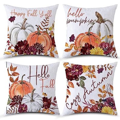 Fall Pillow Covers 18x18 Set of 4Fall DecorationsPumpkin Farmhouse Outdoor De...