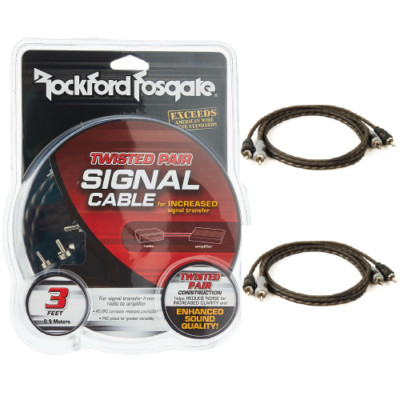 Rockford Fosgate RCA RFI-3 3ft. 2-Channel Twisted RCA Interconnect Cable Pair