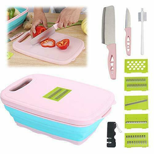 Tagliere Multifunzione 9in1 Pieghevole Affettaverdure Coltelli Cucina cir