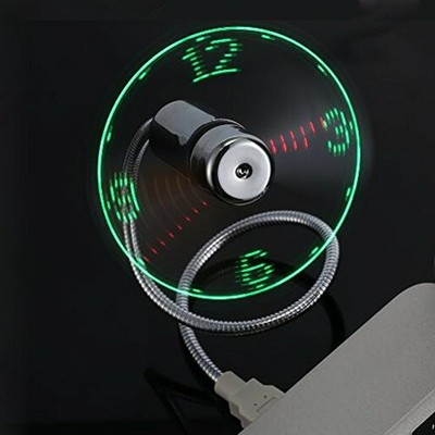 Anysecu LED USB Fan Clock with Real Time LED Light - Cool Gadget