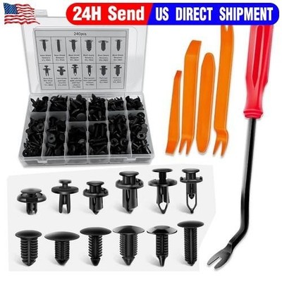 240PCS Bumper Retainer Clips Auto Car Plastic Rivets Fasteners Push Retainer Kit