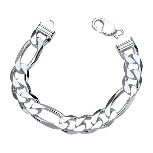 925 Silberarmband: Figaroarmband Silber 13mm Breit - LÃ¤Nge WÃ¤Hlbar Fa0130