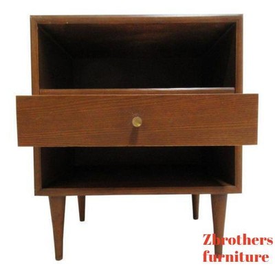 Post 1950 Walnut Nightstand End Table Vatican