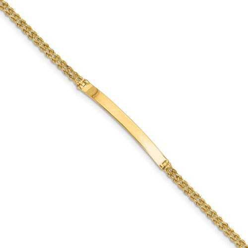 Pre-owned Superdealsforeverything Real 14kt Yellow Gold Two Strand Rope Id Chain Bracelet; 8 Inch; Lobster Clasp