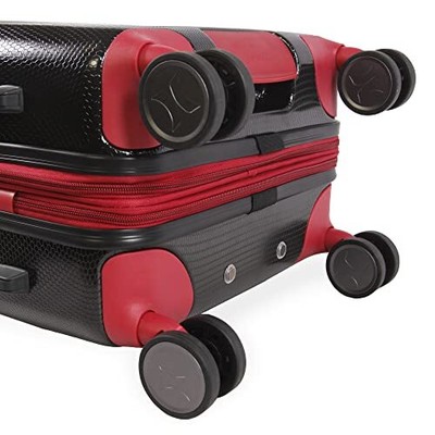 Hurley Looper Hardside Spinner Luggage Black Red Carry-On 21-Inch