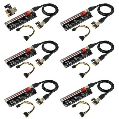 Ver009splus Pcie 1x To 16x Riser Card8 Solid Capacitors6pin Sata Power Cable60cm