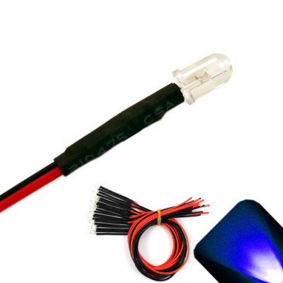 5 x Pre wired 9v 5mm Blue LEDs Prewired 9 volt DC LED Light RC Prop Boat 8v 7v
