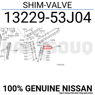 1322953J04 Genuine Nissan SHIM-VALVE 13229-53J04 | eBay