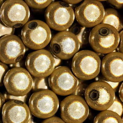 MIRACLE BEAD GOLD COLOR IRIDESCENT GLOW 4MM 6MM 8MM ROUND JEWELRY CRAFT BEADS