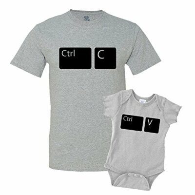 Control Copy & Control Paste Ctrl C & Ctrl V Dad and Me Matching Set T-Shirt Bod