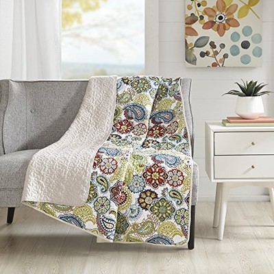 Mi Zone Tamil Luxury Quilted Throw Ivory 60*70 Premium Soft Cozy Microfiber...