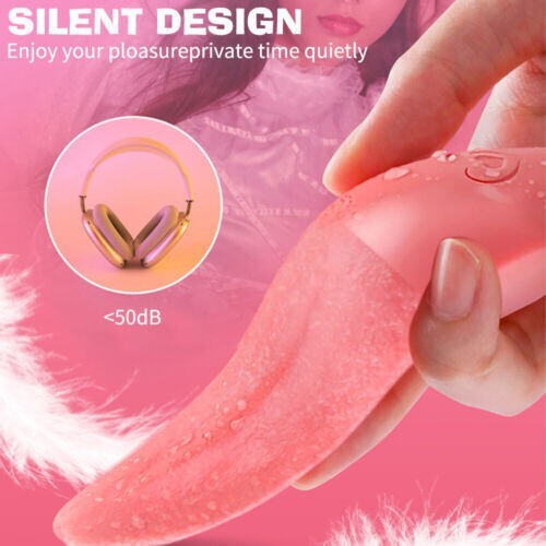 Warm Tongue Licking Vibrator USB Charge Clit Vibrating Vaginal Massager Sex Toy - Picture 3 of 11