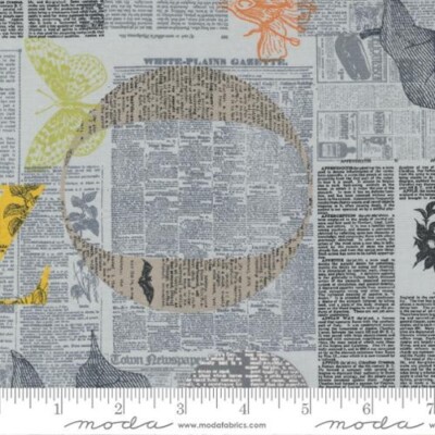 Filigree By Zen Chic For Moda - Zen Grey Newsprint  #1810-13
