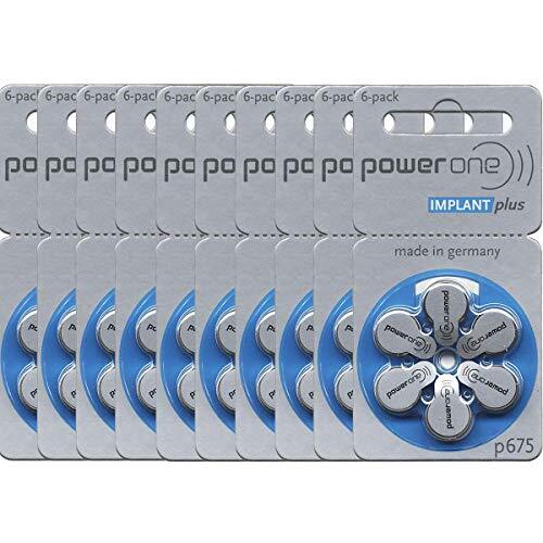 60 Powerone Mercury Free Hearing Aid Batteries Size: 675P Co
