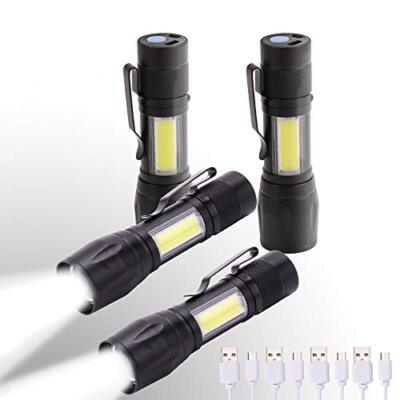Mini Small Led Flashlight And Camping Lantern Combo Usb Rechargeable Flashlights