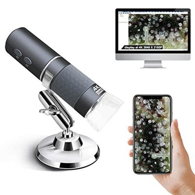 Ninyoon 4K WiFi Microscope for iPhone Android PC 50-1000X USB Digital Microsc...