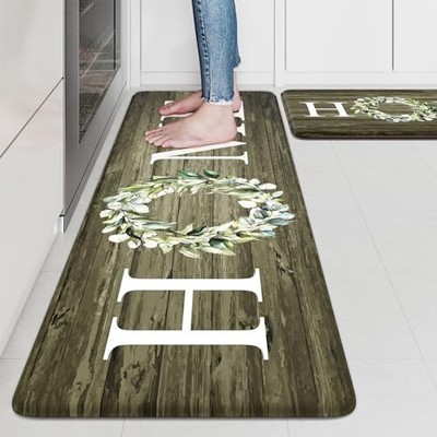 Collive Kitchen Mats Cushioned Anti Fatigue Sets 2 Piece Non-Skid Waterproof ...