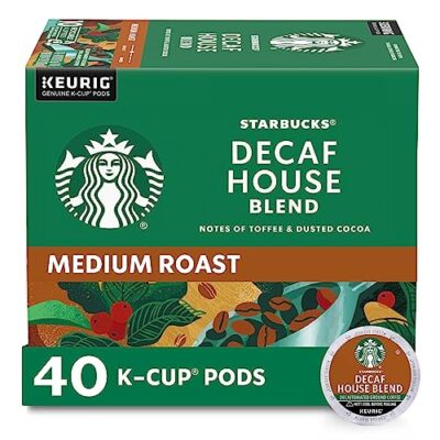 Starbucks Decaf K-Cup Coffee Pods House Blend for Keurig Brewers 1 box 40 pods