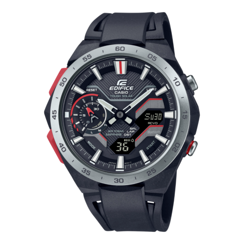 Pre-owned Casio Edifice Windflow Ecb-2200yp-1ajf Black Bluetooth Men's Round Watch
