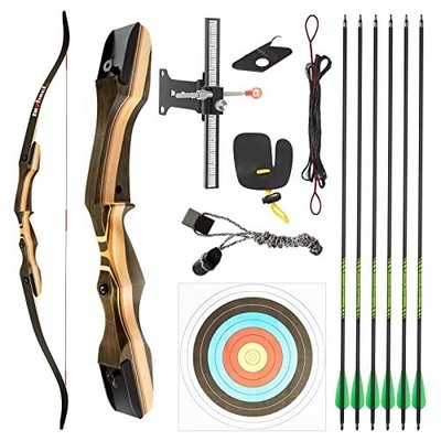 Recurve Bow and Arrow Set for Adult & Youth Beginner, Wooden Takedown Recurve...