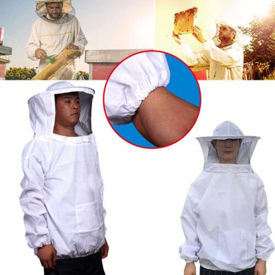 Bee Keeping Suit Jacket Smock Hat Protective Coat Veil Beekeeping Pull Tops Over