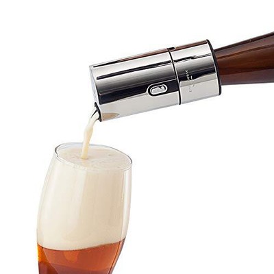  Beer Foam Maker - Awesome Compact Gift for Beer Lovers. Basic Bottled Silver
