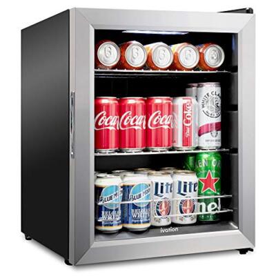 Ivation 62 Can Beverage Refrigerator, Freestanding Ultra-Cool Mini Drink Fridge