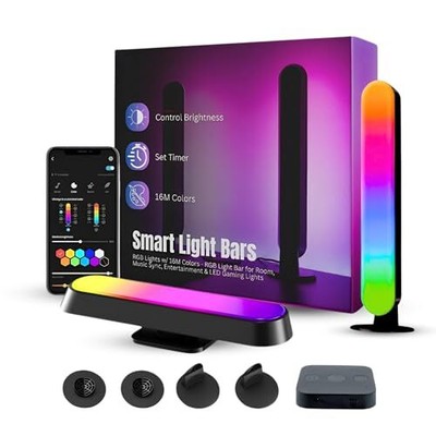 Smart LED Light Bars -RGB Lights w/ 16M Colors -RGB Light Bar for Room, Music 