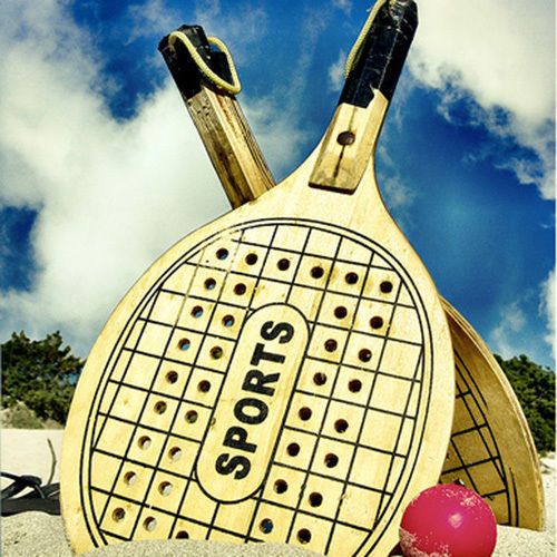 Racchettoni Spiaggia Pallina Racchette Legno Palla Tennis Gioco Acqua Mare dfh