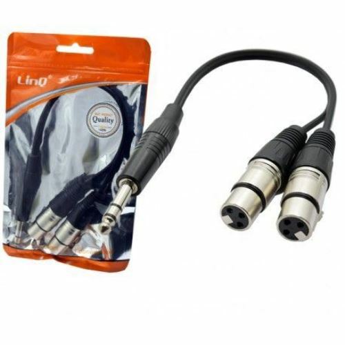 Cavo Adattatore Audio Da Jack 6,35mm Maschio A 2 XLR Femmina linq kl-9239