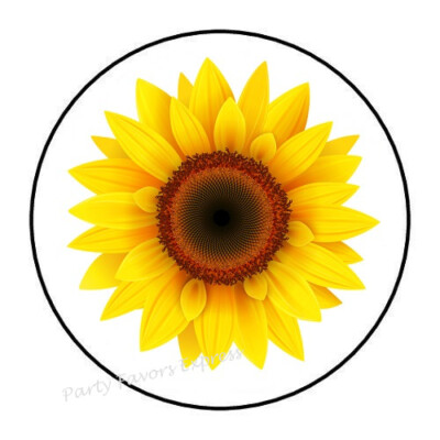 SUNFLOWER ENVELOPE SEALS LABELS STICKERS PARTY FAVORS