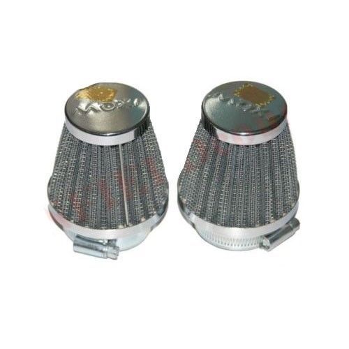 Set Conical Power Air Filters Chrome Back Yamaha RD350 2 Units Clamp on 