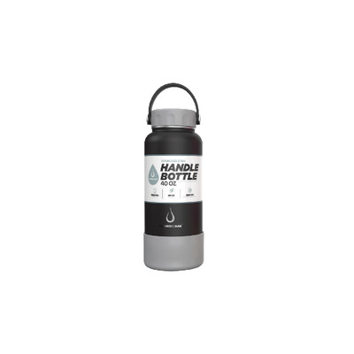 HydroClear 40oz STAINLESS STEEL HANDLE CAP WITH SILICONE BOOT  -BLACK/GREY-