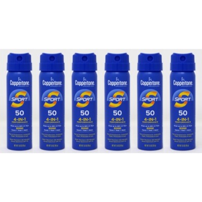 Coppertone Sport SPF 50 CS Travel Spray, 1.6 Ounce (Pack of 6)