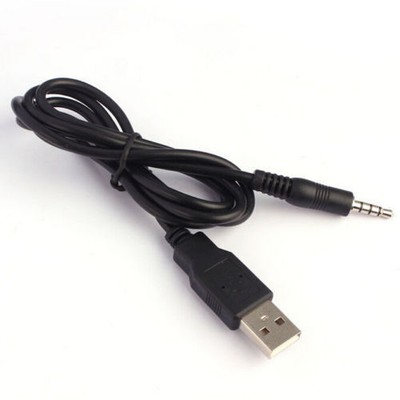 3.5mm Aux Audio Jack To USB 2.0 Male Cable Cord For ipod Shuffle Charge Only