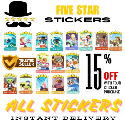Monopoly Go Monopoly Games Album 1 - 5  Star Stickers / Cards Fast Delivery