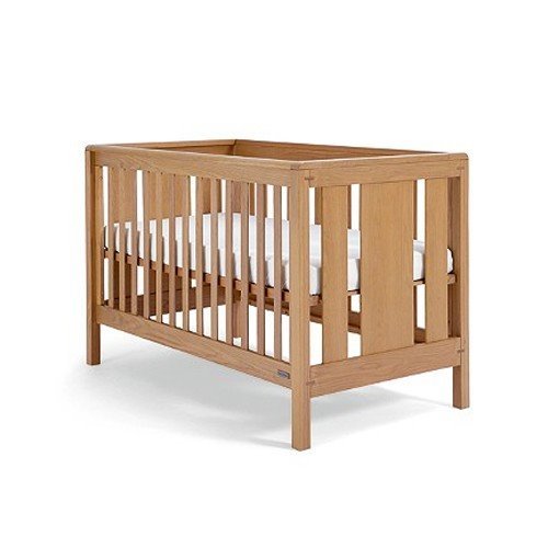 Mamas and Papas Chamberlain Cot Bed. Oak Cot bed with Mattress. Three