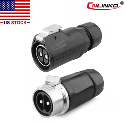 CNLINKO 2 Pin 50A Power Connector Cable to Cable Extension Waterproof IP67 