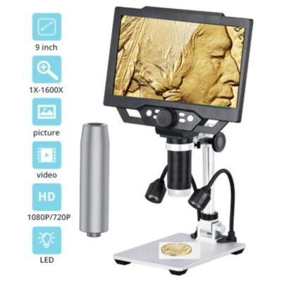 9inch screen 10-1600x Digital Microscope for Electronics soldering Camera&Video