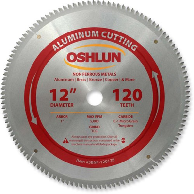 Oshlun SBNF-120120 12-Inch 120 Tooth TCG Saw Blade with 1-Inch Arbor