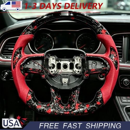 NEW LED Carbon Fiber Steering Wheel For Dodge Challenger Charger SRT 2015-2025