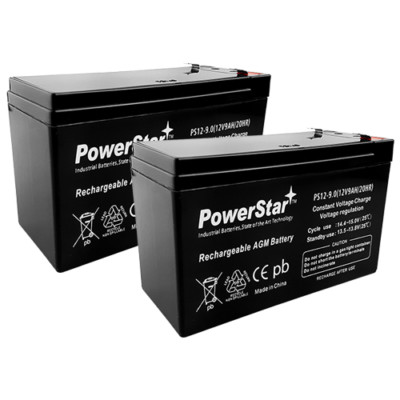 PowerStar 12V 9AH Battery Replaces CyberPower CPS900AVR, CP1350AVRLCD (2 Pack)