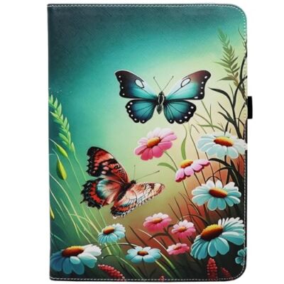 Universal 10 10.1 Inch Android Tablet Case, Dluggs PU Leather Butterfly Flowers